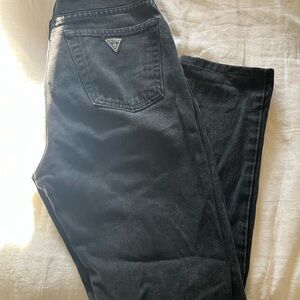 1990s Vintage GUESS Women's Black High-Rise Mom Jeans